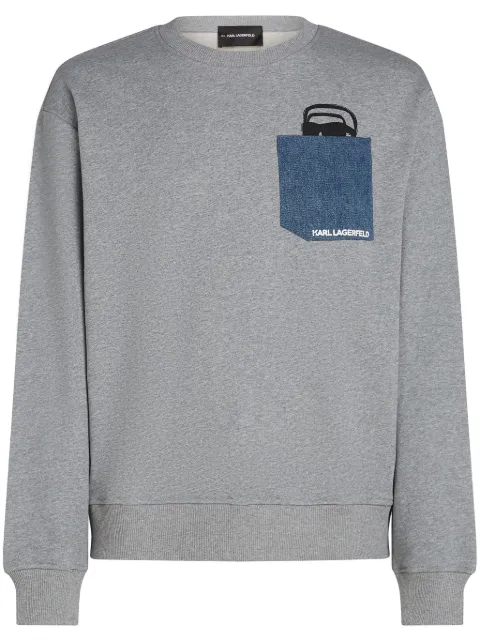 Karl Lagerfeld Ikon denim-pocket sweatshirt