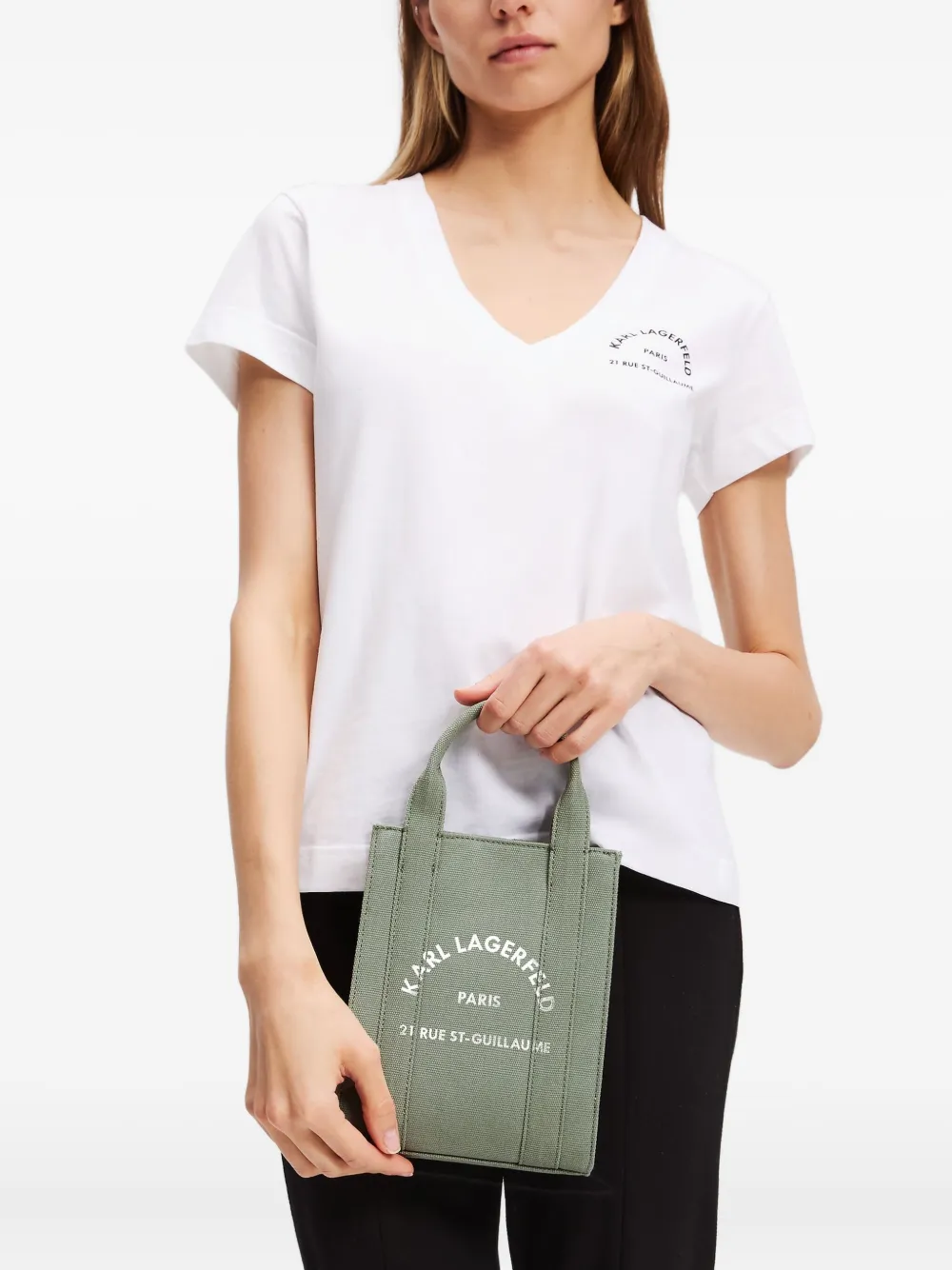 Karl Lagerfeld Rue St-Guillaume kleine vierkante shopper Groen