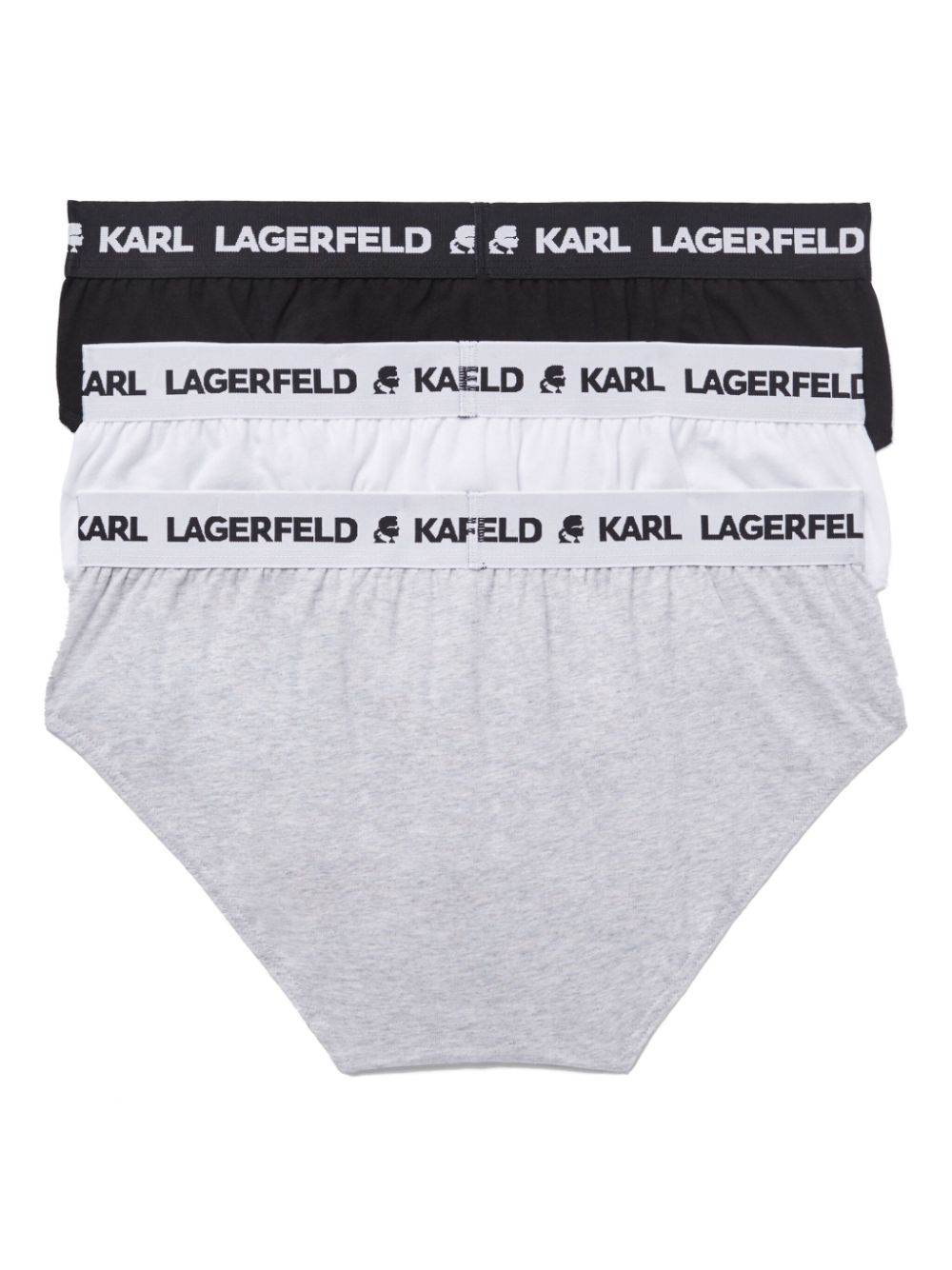 Karl Lagerfeld Drie slips met logoband - Zwart