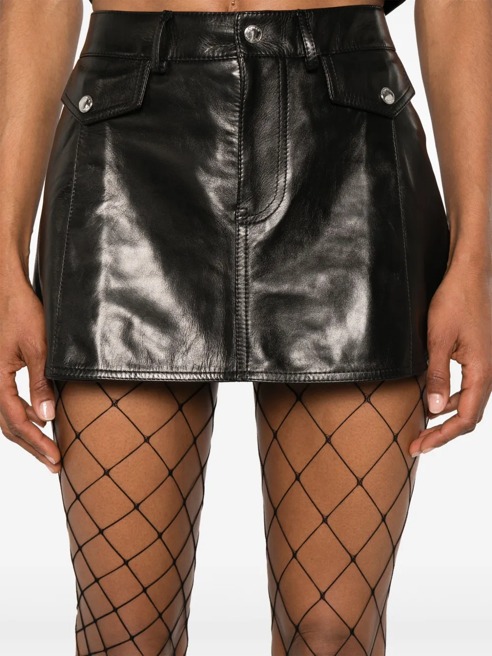 Alexander McQueen Leren mini-rok Zwart