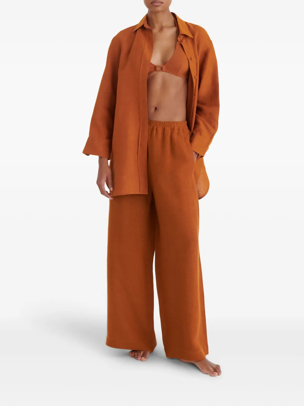  Eres Select Wide-leg Trousers - Brown 