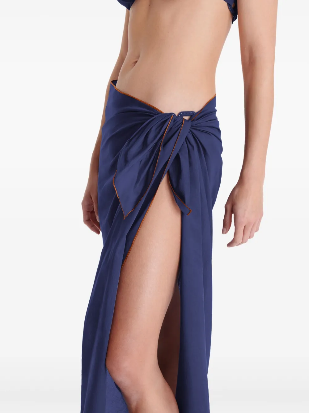 ERES Wikkelrok met geborduurd logo Blauw