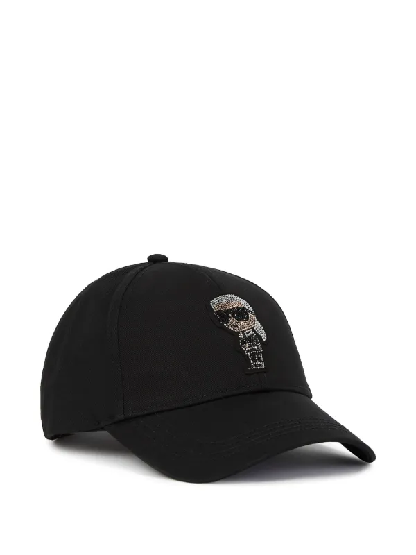 Karl Lagerfeld Ikon ラインストーン キャップ | ブラック | FARFETCH JP
