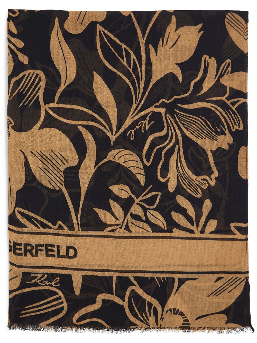 Karl Lagerfeld K/Essential printed scarf - Black