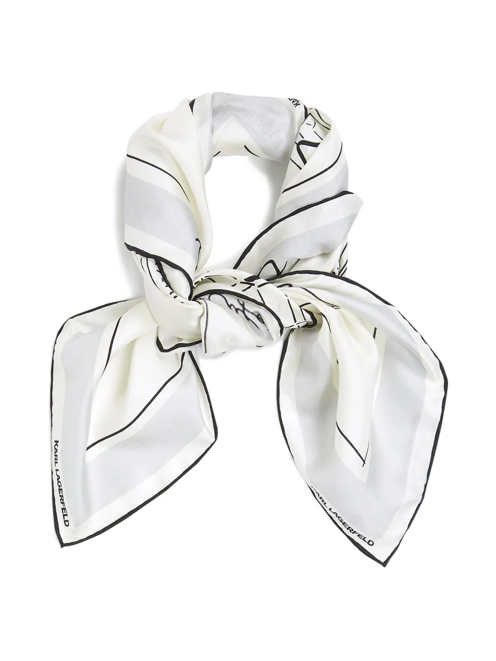 Shop Karl Lagerfeld X Jorge Parra Printed Scarf In White