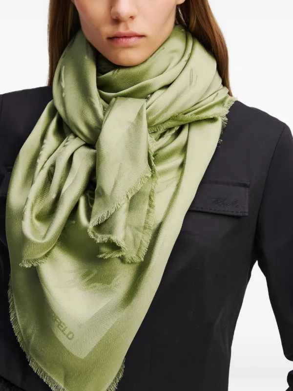 Karl Lagerfeld K/Signature Scarf Green FARFETCH IN
