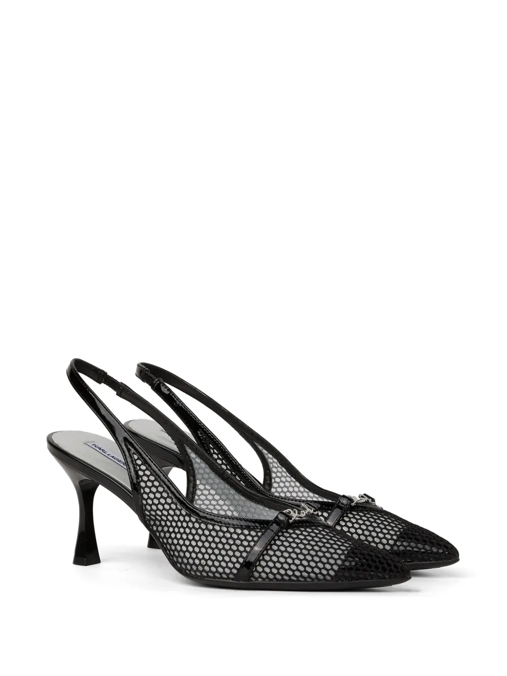 Karl Lagerfeld 70mm Sienna Signia slingback heels Black