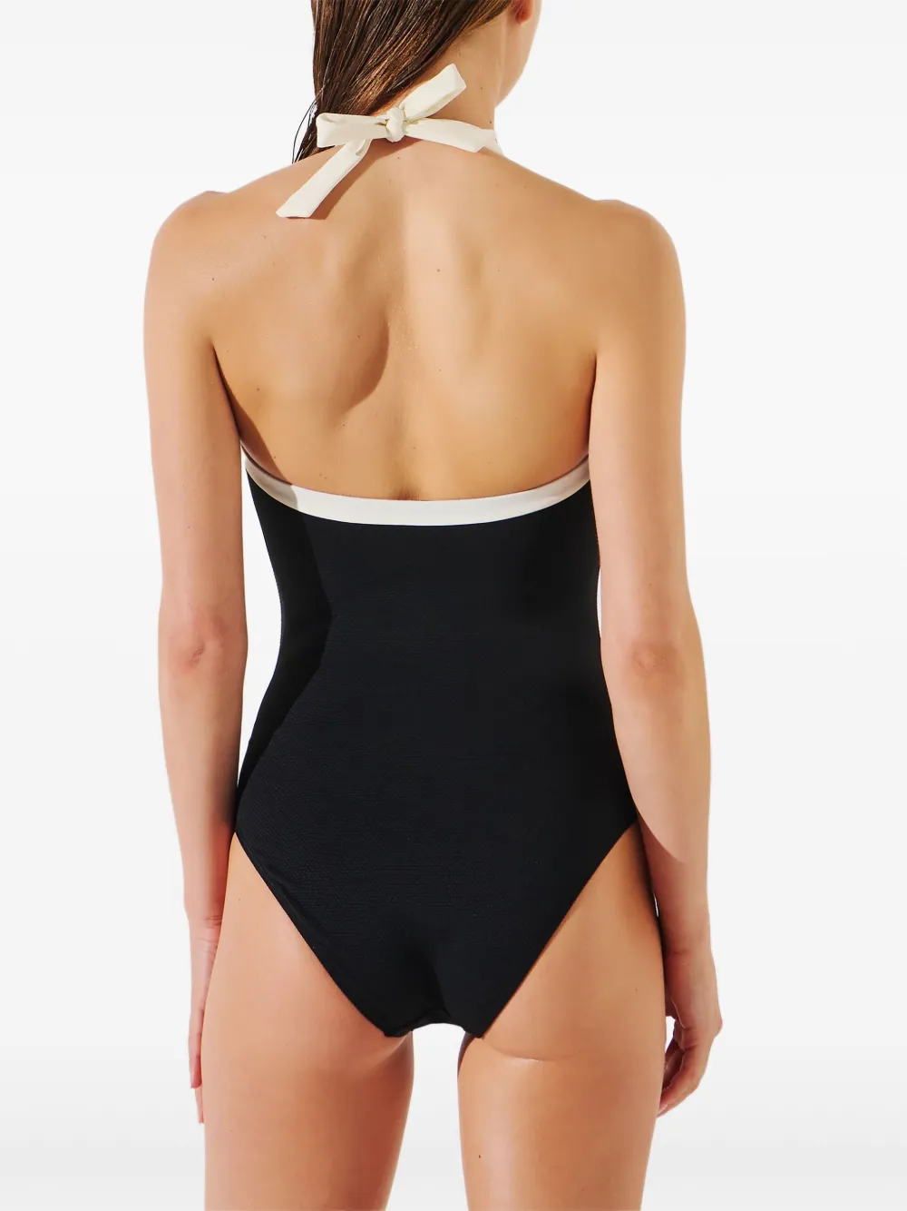 Karl Lagerfeld Badpak met contrasterende afwerking Zwart