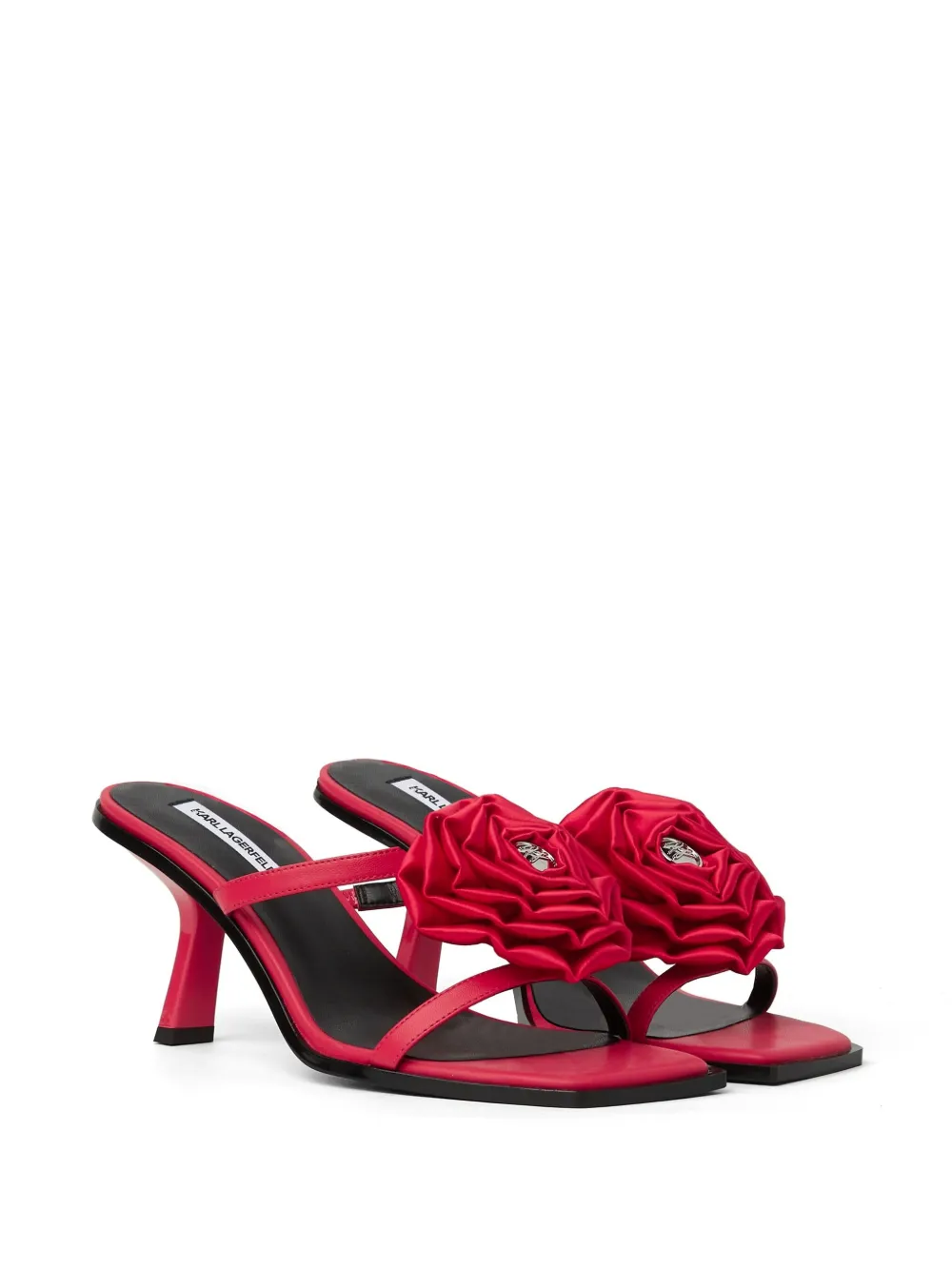 Karl Lagerfeld 85mm floral-appliqué mules Red