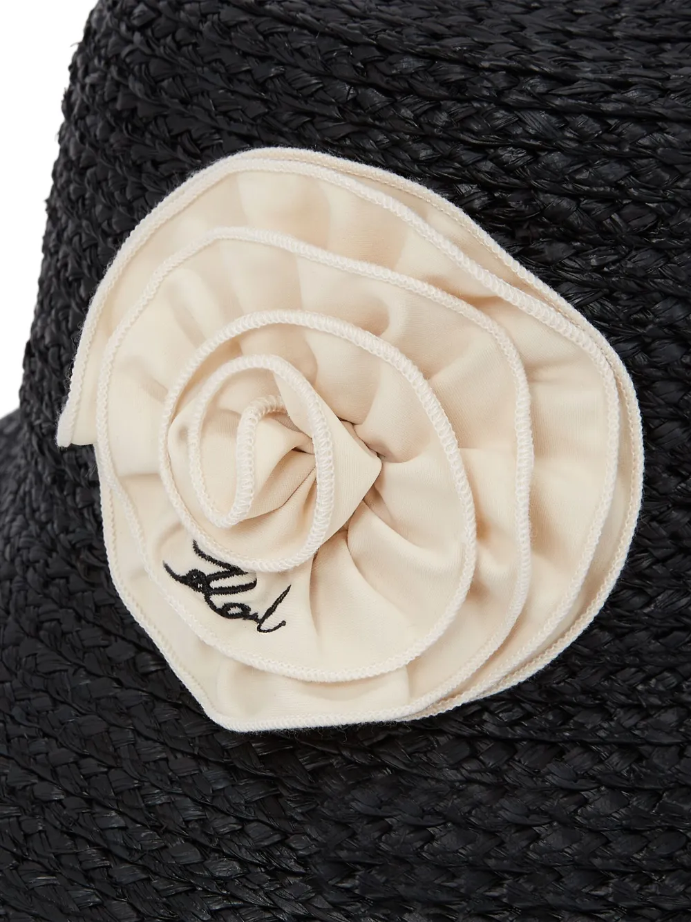 Karl Lagerfeld Vissershoed met bloemenapplicatie Zwart