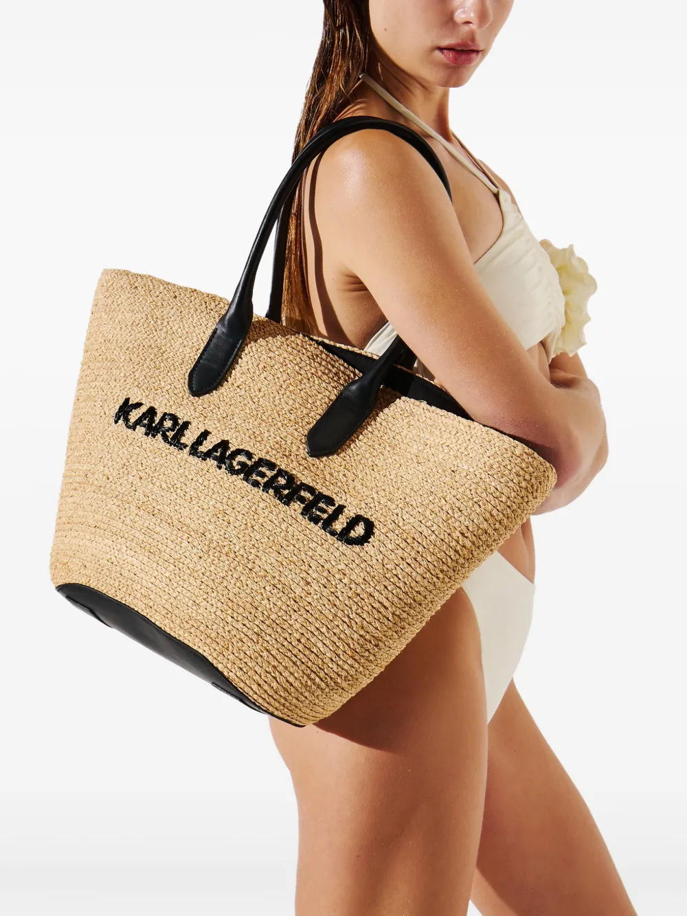 Karl Lagerfeld K/Essential grote strandtas - Beige