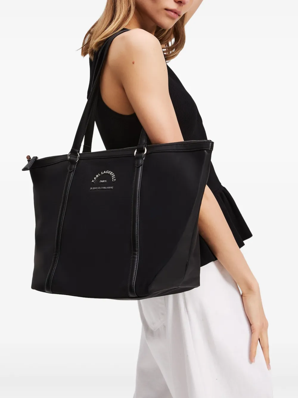 Karl Lagerfeld medium Rue St-Guillaume tote bag - Zwart