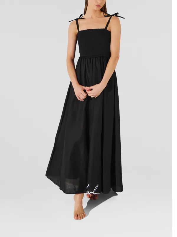 Karl Lagerfeld DNA Signature Sheer Beach Maxi Dress | Black | FARFETCH OM