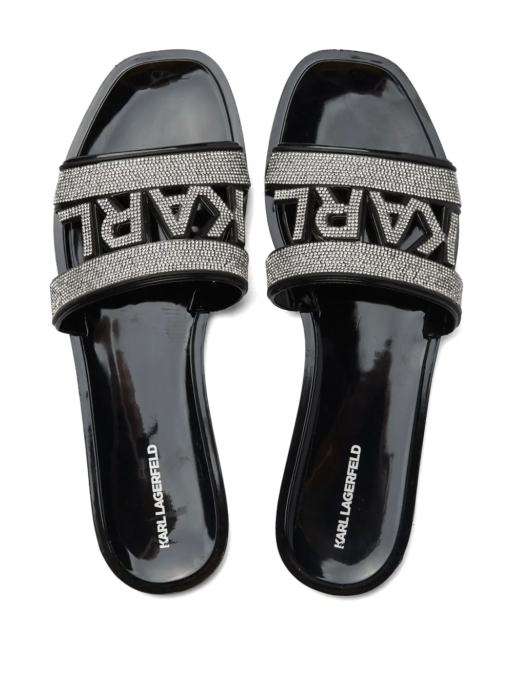 Karl Lagerfeld Jelly Sparkle cut-out sandals Black