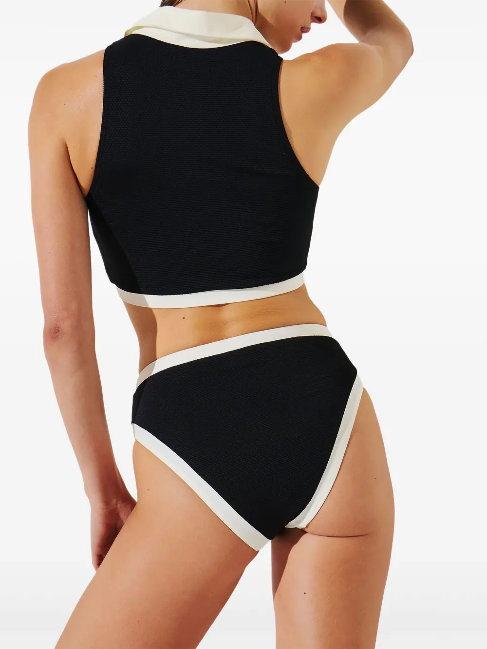 Karl Lagerfeld Bikinislip met contrasterende afwerking Zwart