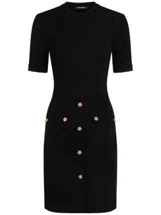 slim fit dress slacks Karl Lagerfeld Black Shirt Dress circa 1990's – Vintage by Misty