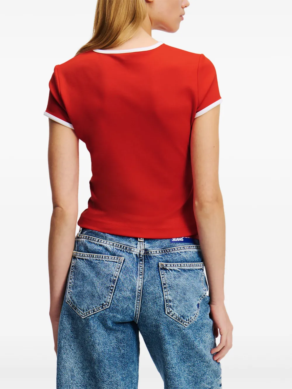 Karl Lagerfeld Jeans T-shirt met logoprint Rood