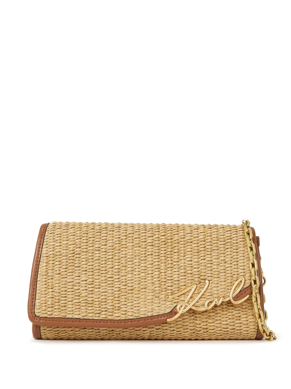 Karl Lagerfeld Signature Clutch Bag In Neutrals
