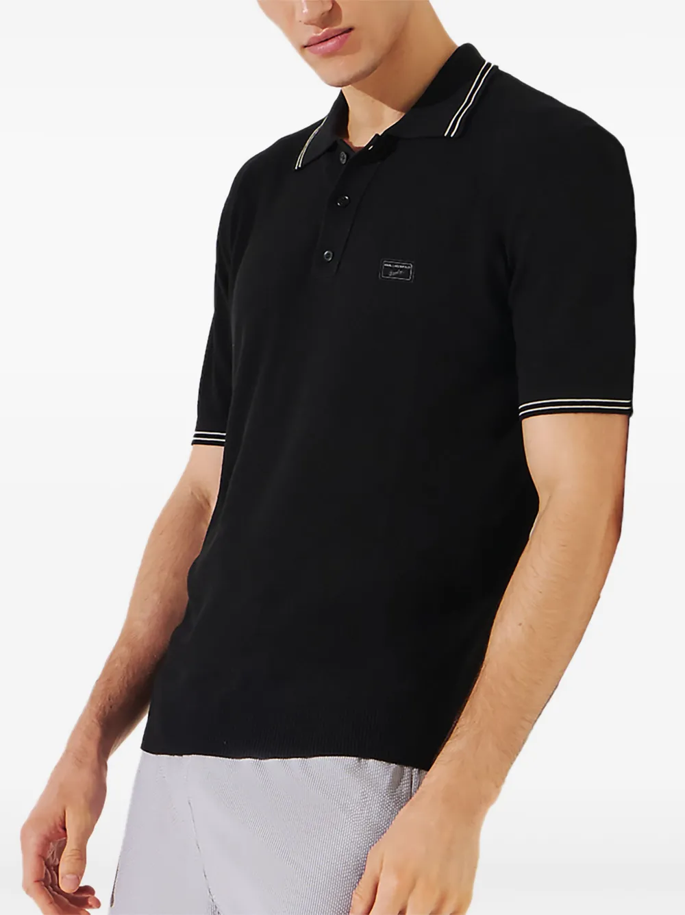 Karl Lagerfeld x Borsalino poloshirt - Zwart