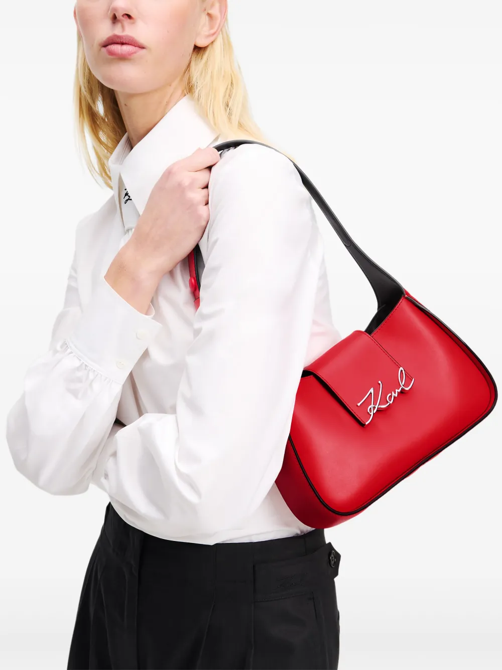 Karl Lagerfeld K/Signature kleine schoudertas - Rood