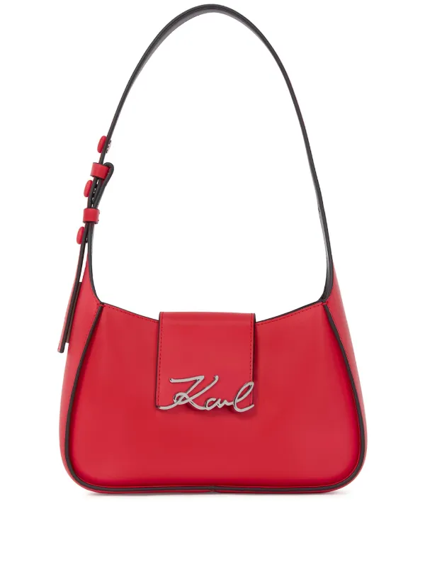 Karl Lagerfeld Small K/Signature Shoulder Bag Red FARFETCH KW