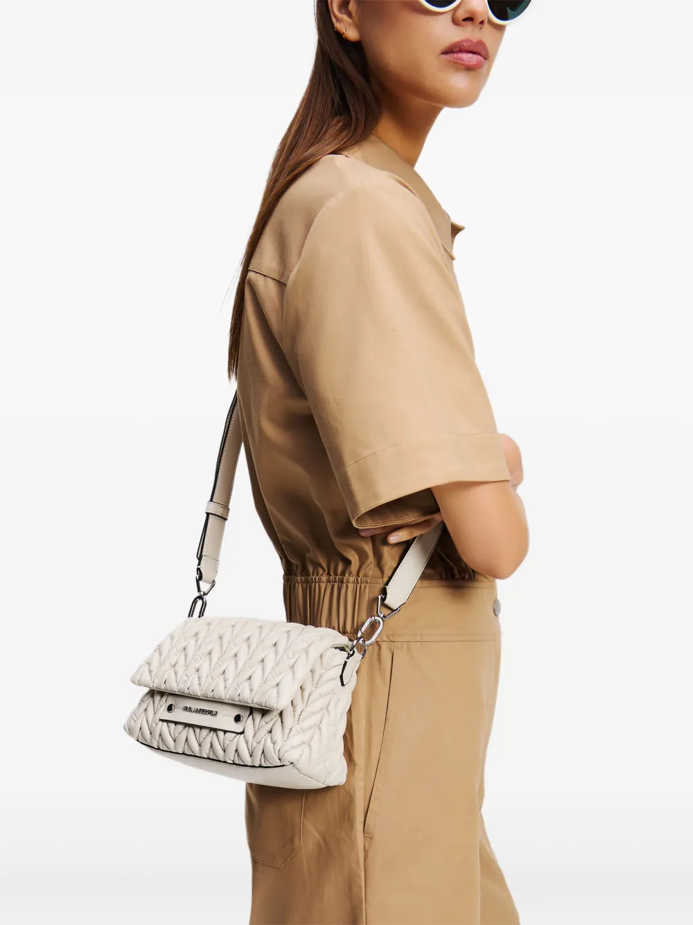 Karl Lagerfeld K/Weave crossbodytas - Beige