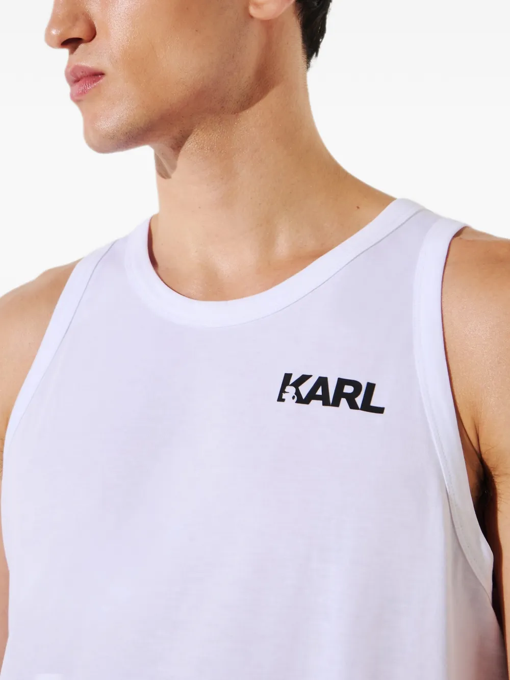 Karl Lagerfeld Tanktop met Karl-print Wit
