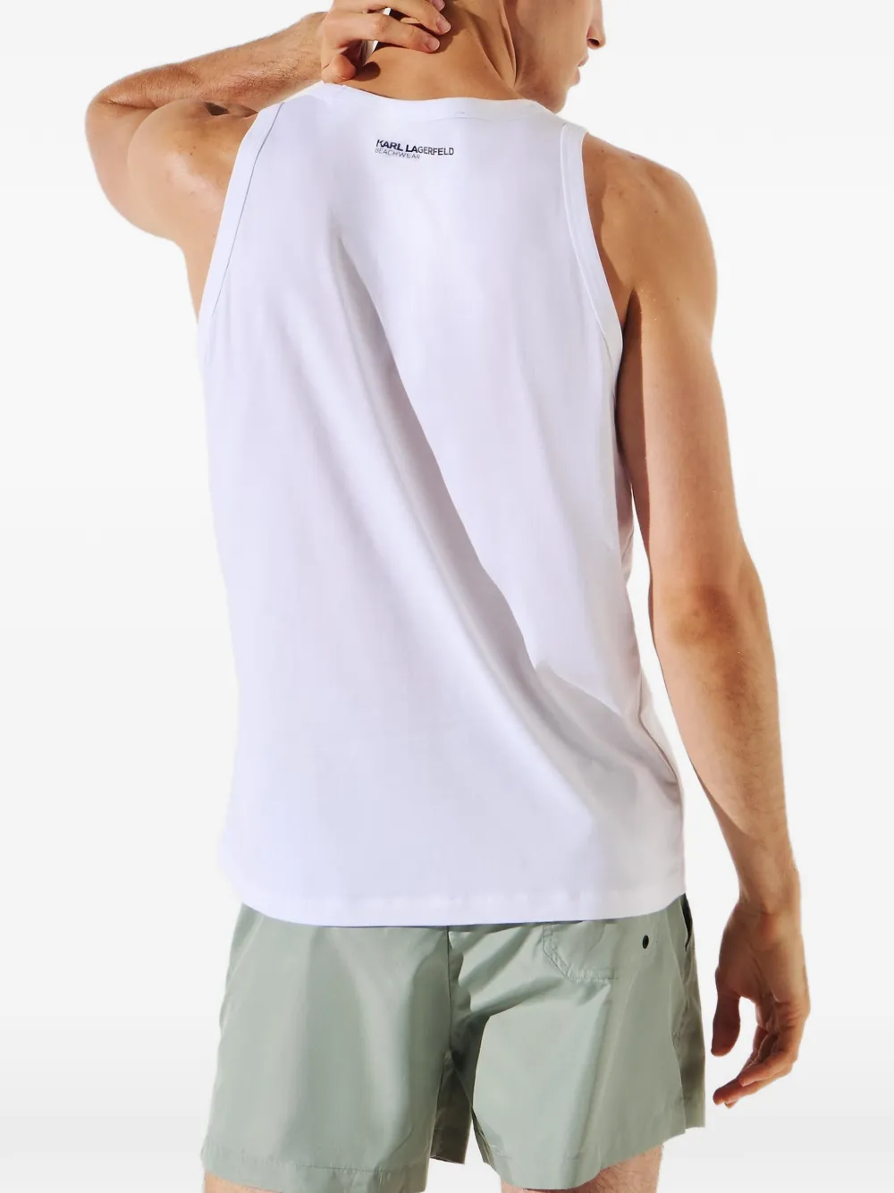 Karl Lagerfeld Tanktop met Karl-print Wit