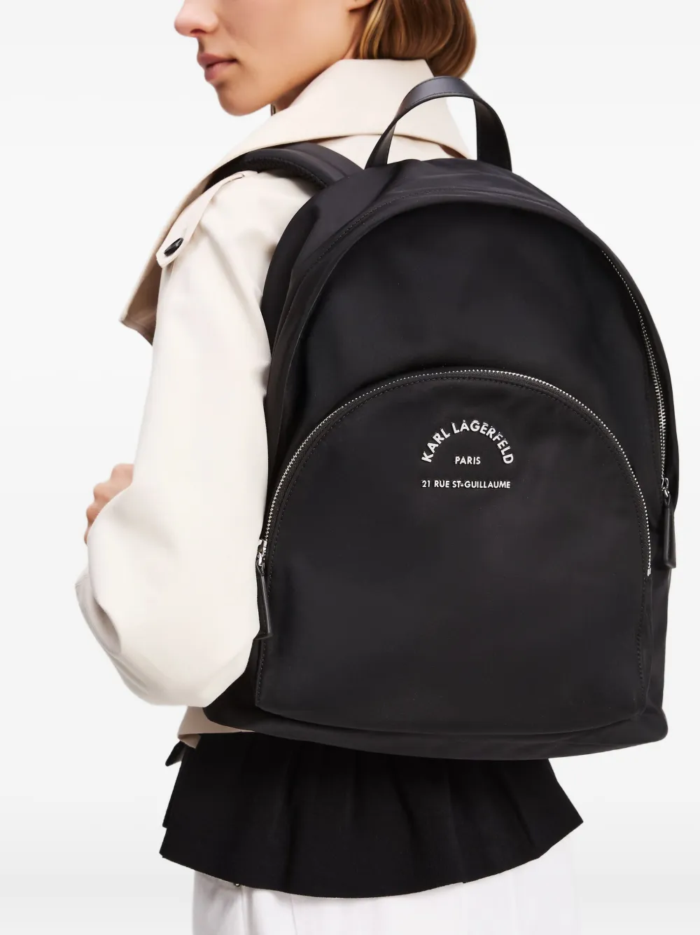  Karl Lagerfeld Medium Rue St-guillaume Backpack - Black 
