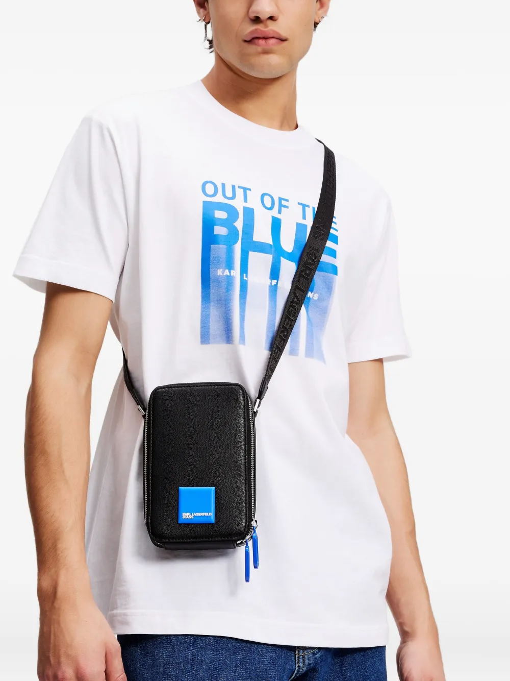 Karl Lagerfeld Jeans Messengertas met logopatch Zwart