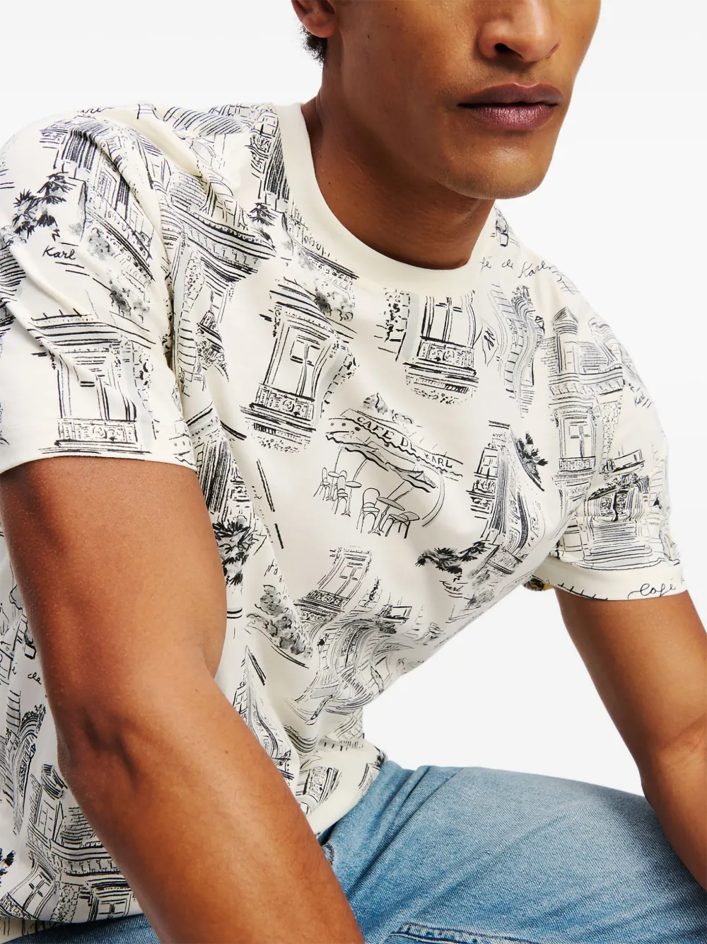 Karl Lagerfeld x Jorge Parra T-shirt met all-over print Wit