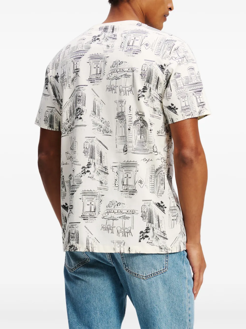 Karl Lagerfeld x Jorge Parra T-shirt met all-over print Wit