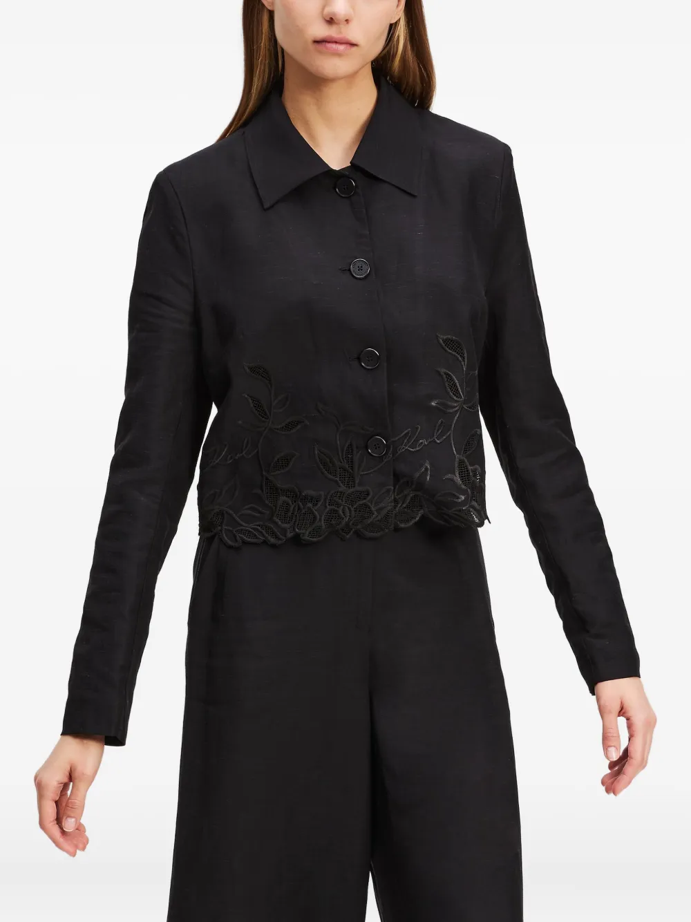 Karl Lagerfeld Cropped jack Zwart