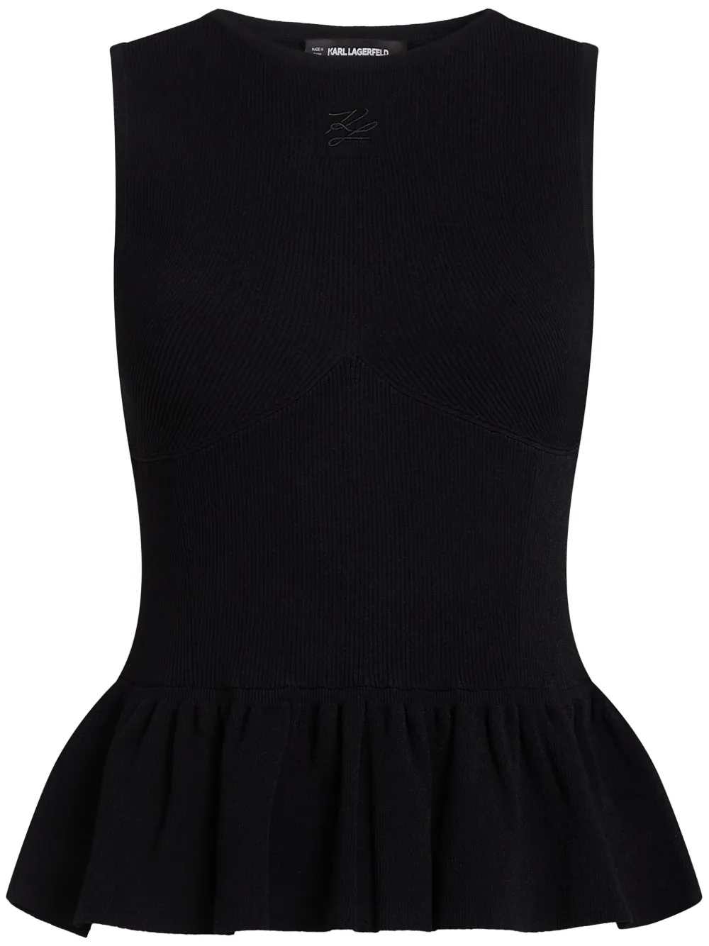 Karl Lagerfeld Peplum top Zwart