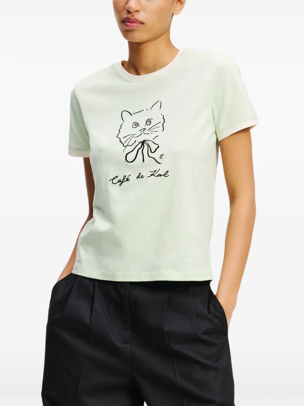 Shop Karl Lagerfeld X Jorge Parra T-shirt In Green