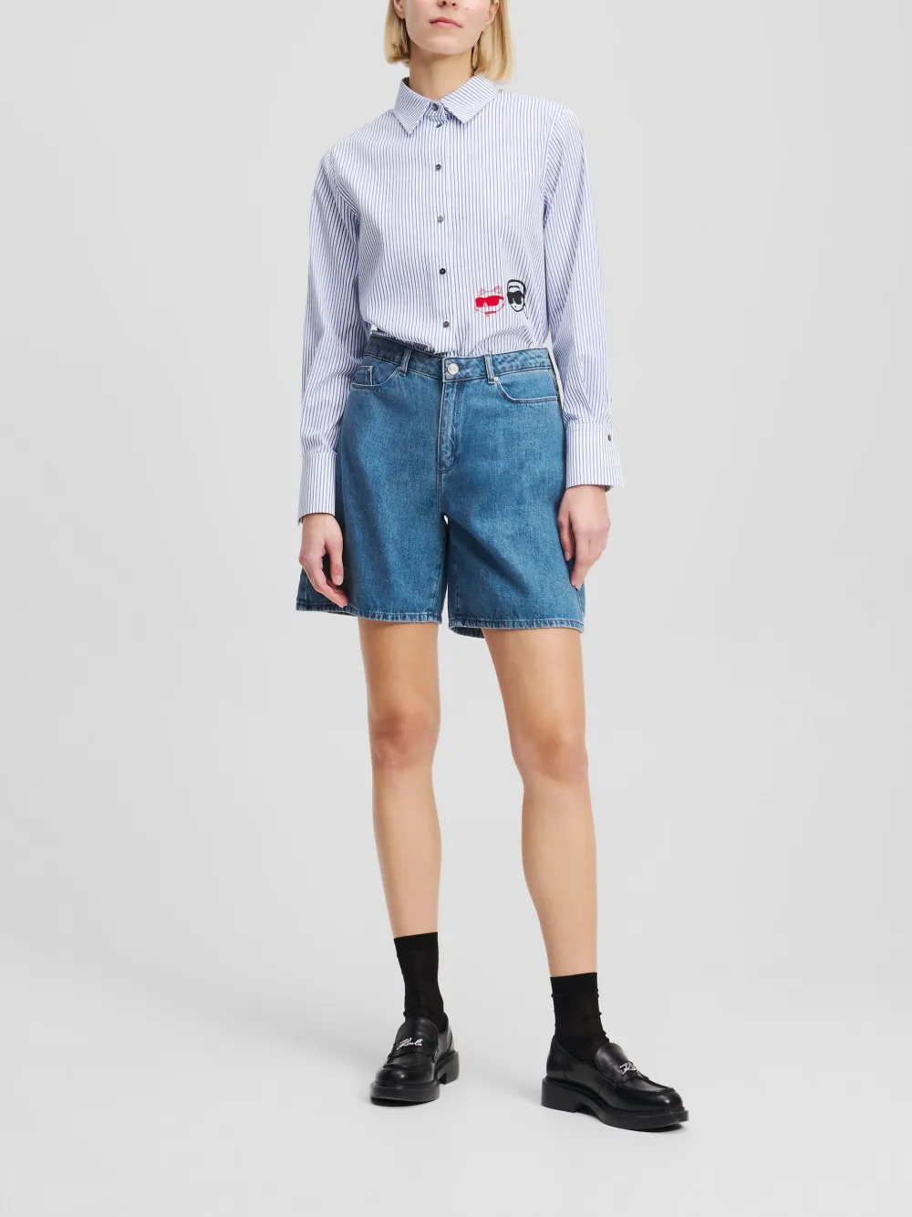 Karl Lagerfeld Ikon denim shorts Blauw