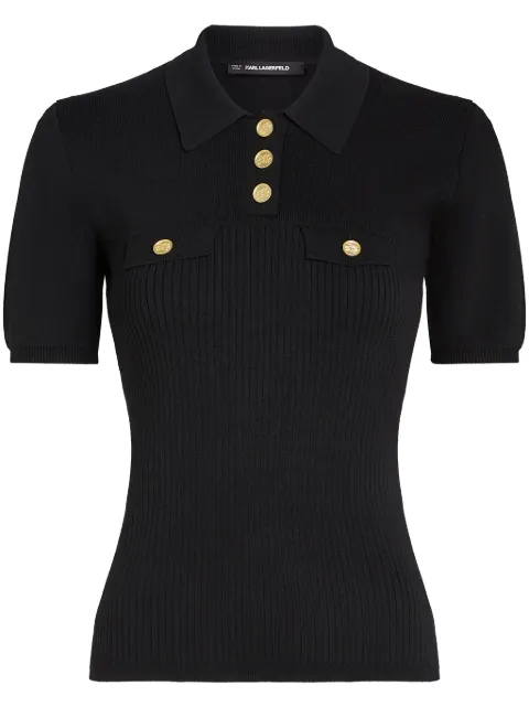 Karl Lagerfeld logo-buttons polo top