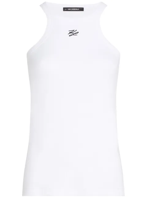 Karl Lagerfeld logo-embroidered tank top