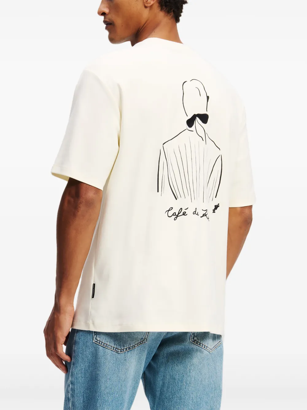 Karl Lagerfeld x Jorge Parra T-shirt met geborduurd logo Beige