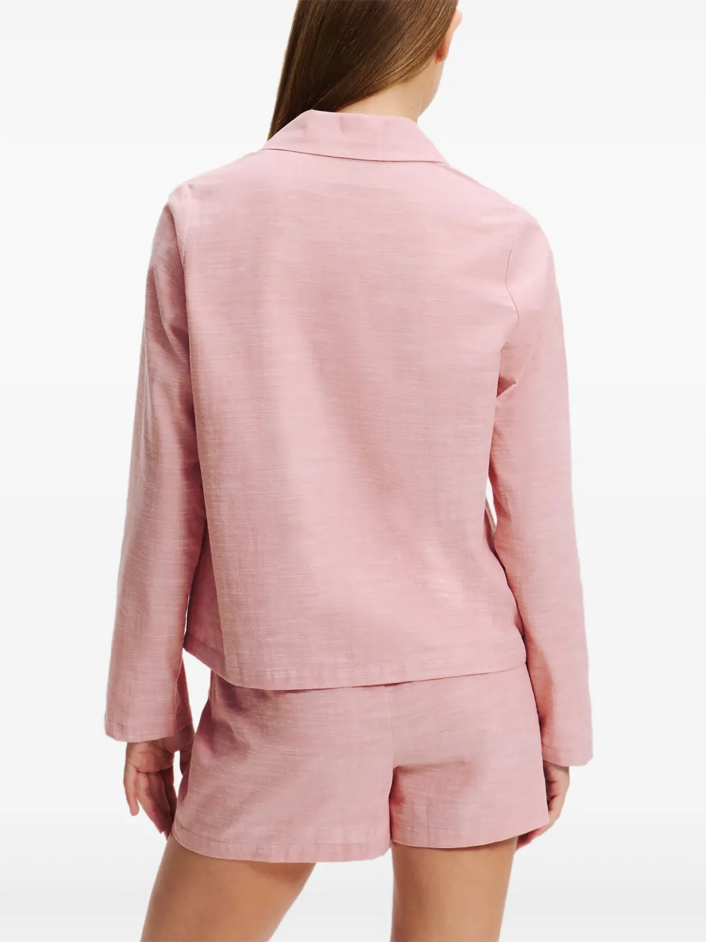 Shop Karl Lagerfeld Logo-appliqué Pajama Set In Pink