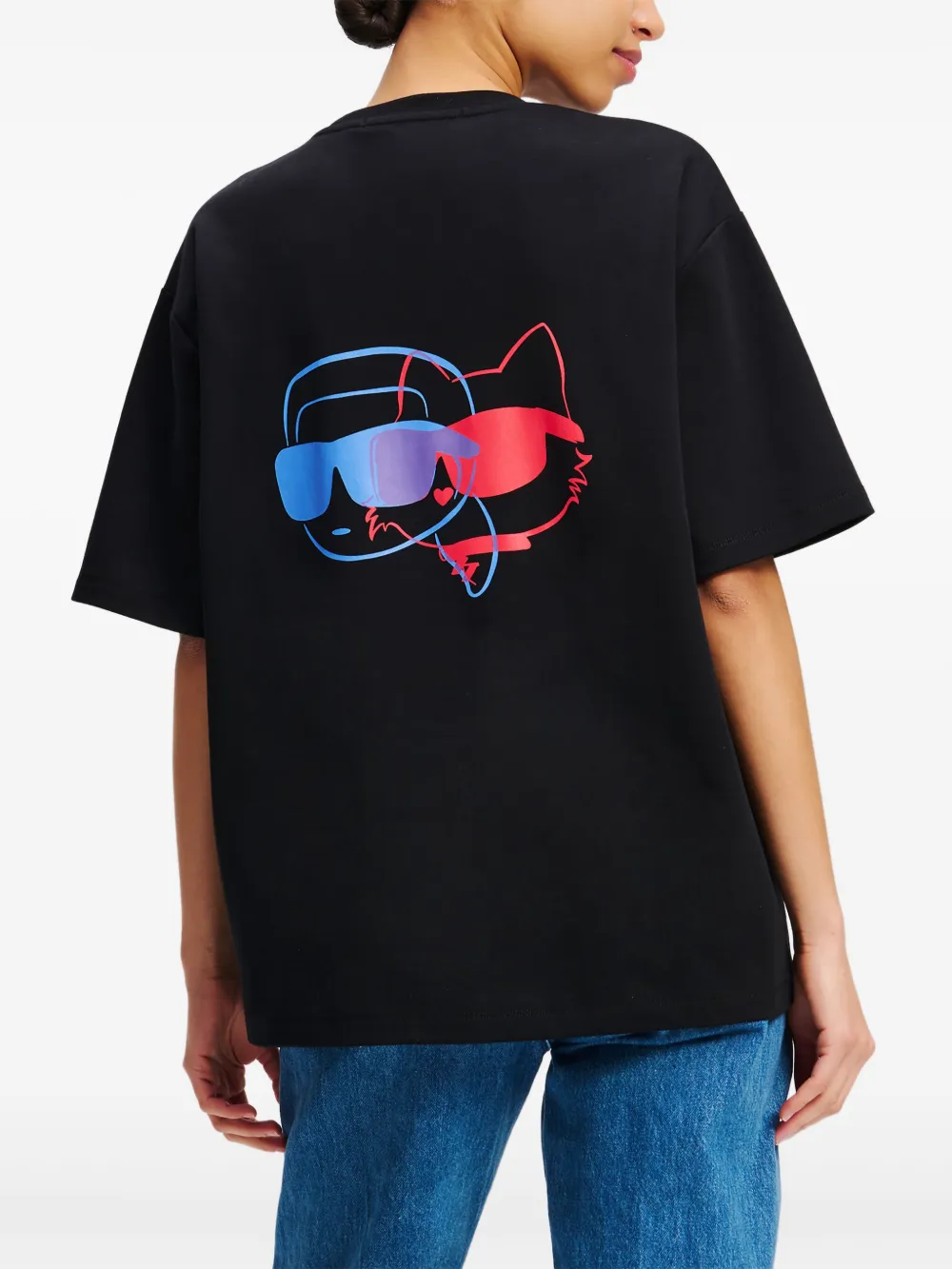 Karl Lagerfeld T-shirt met print Zwart