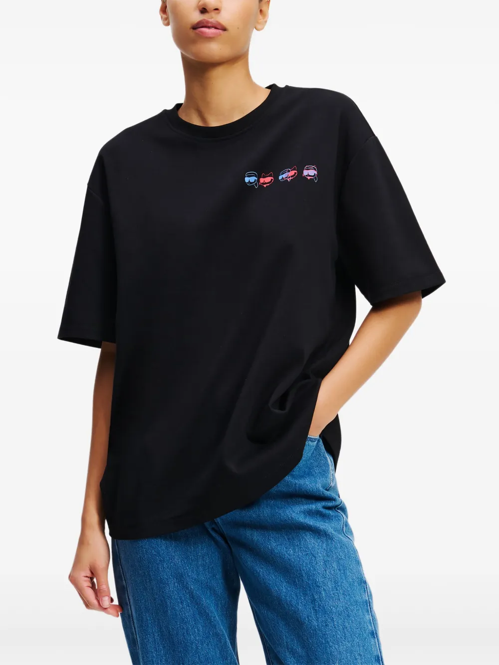 Karl Lagerfeld T-shirt met print Zwart