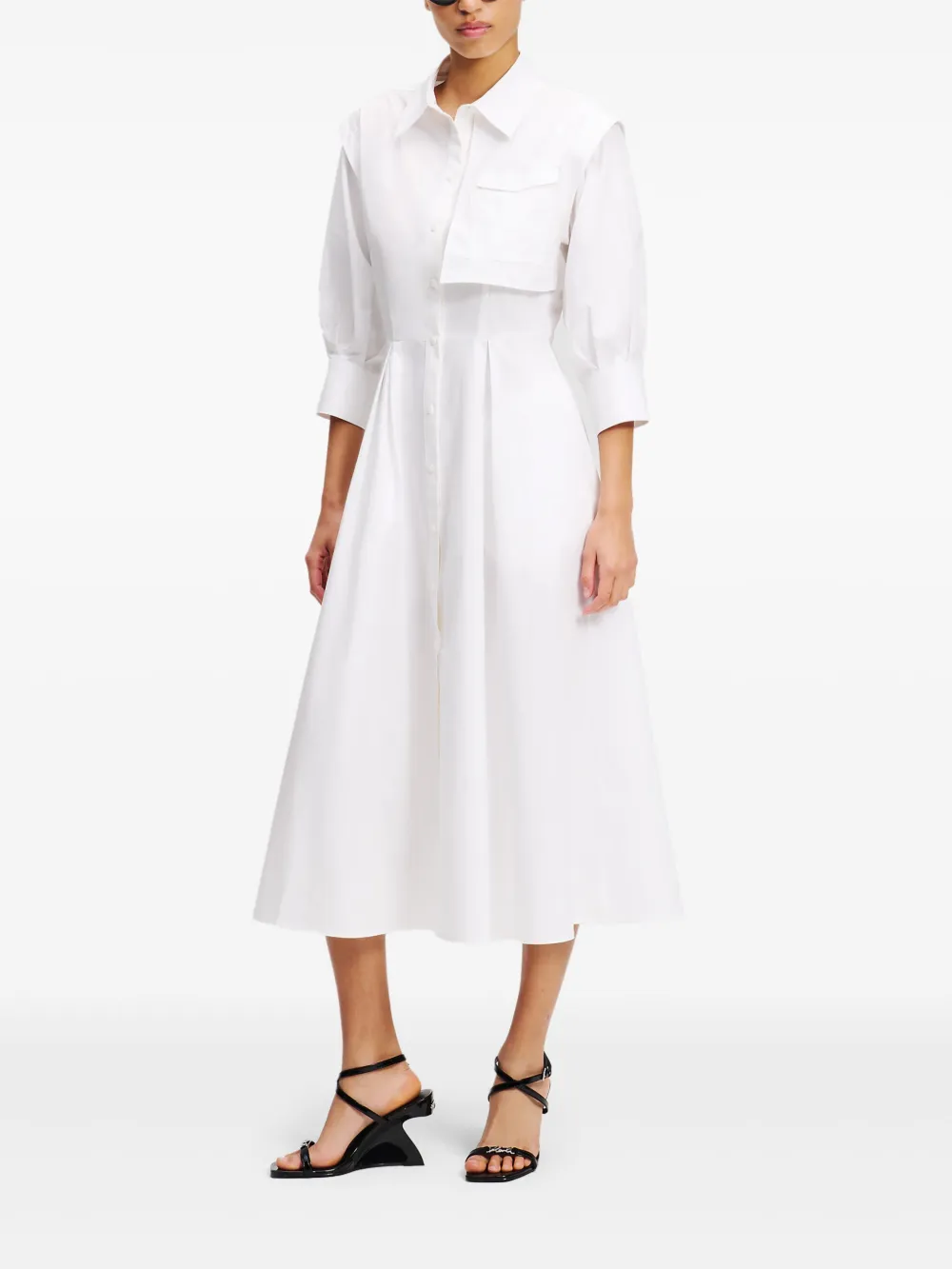 Karl Lagerfeld Jurk met cargo rok Wit