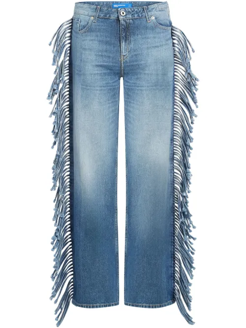Jean droit à franges - Karl Lagerfeld Jeans - Modalova