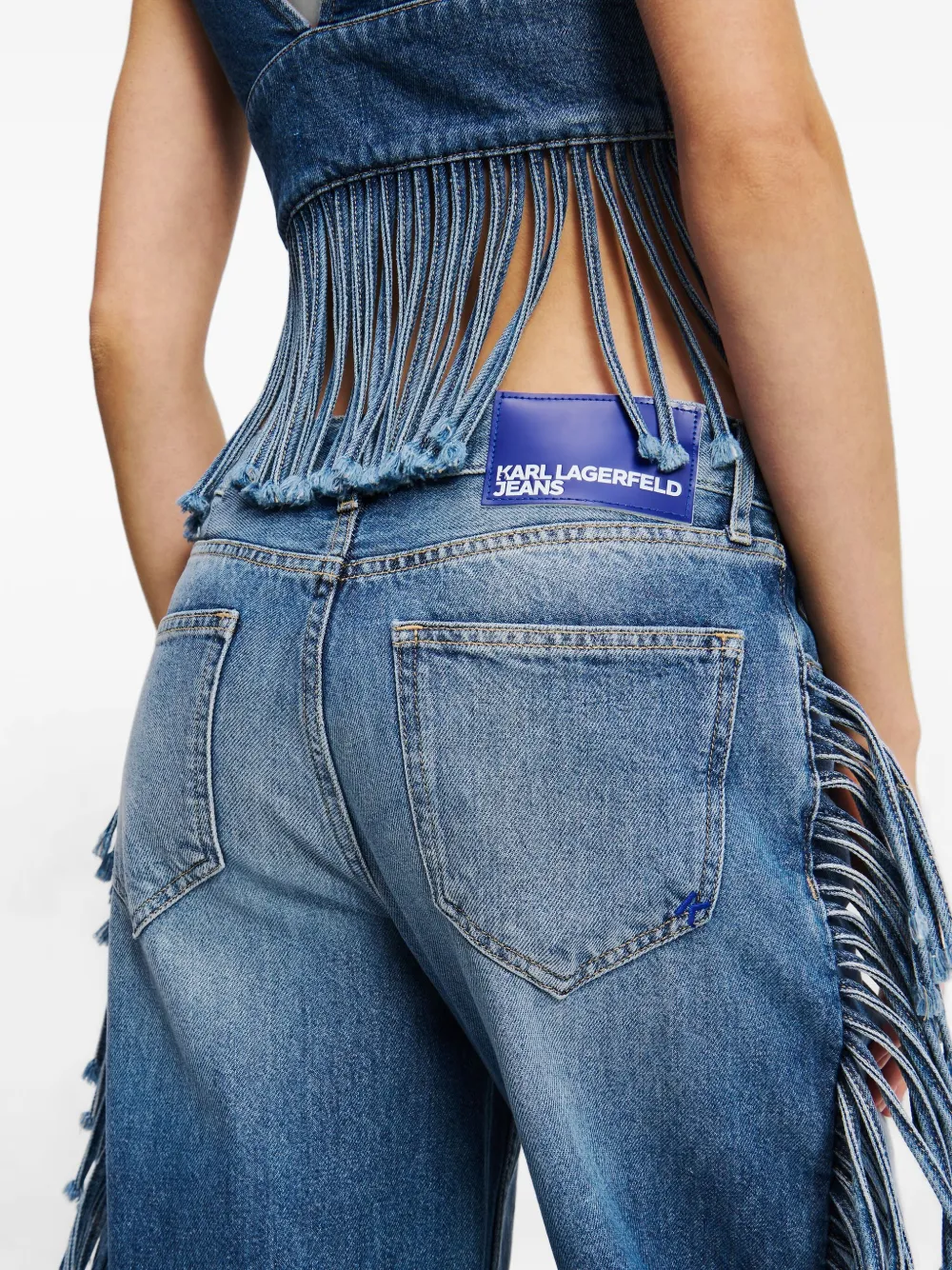 Karl Lagerfeld Jeans met franje Blauw