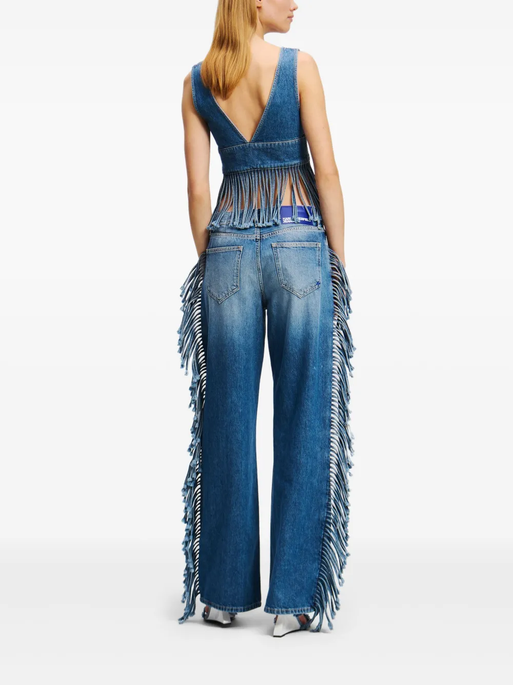 Karl Lagerfeld Jeans met franje Blauw