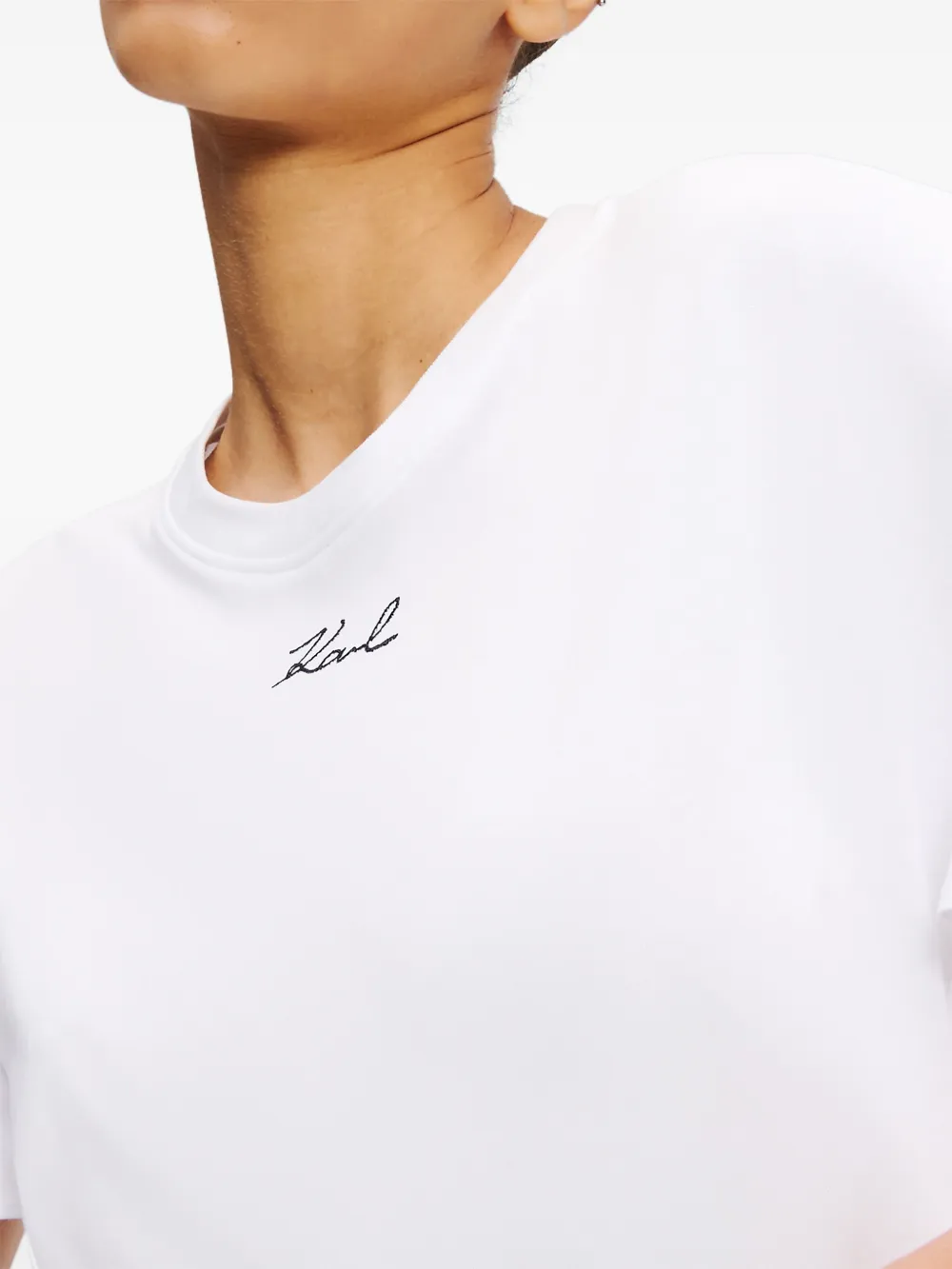 Karl Lagerfeld Jurk met ruches mouwen Wit
