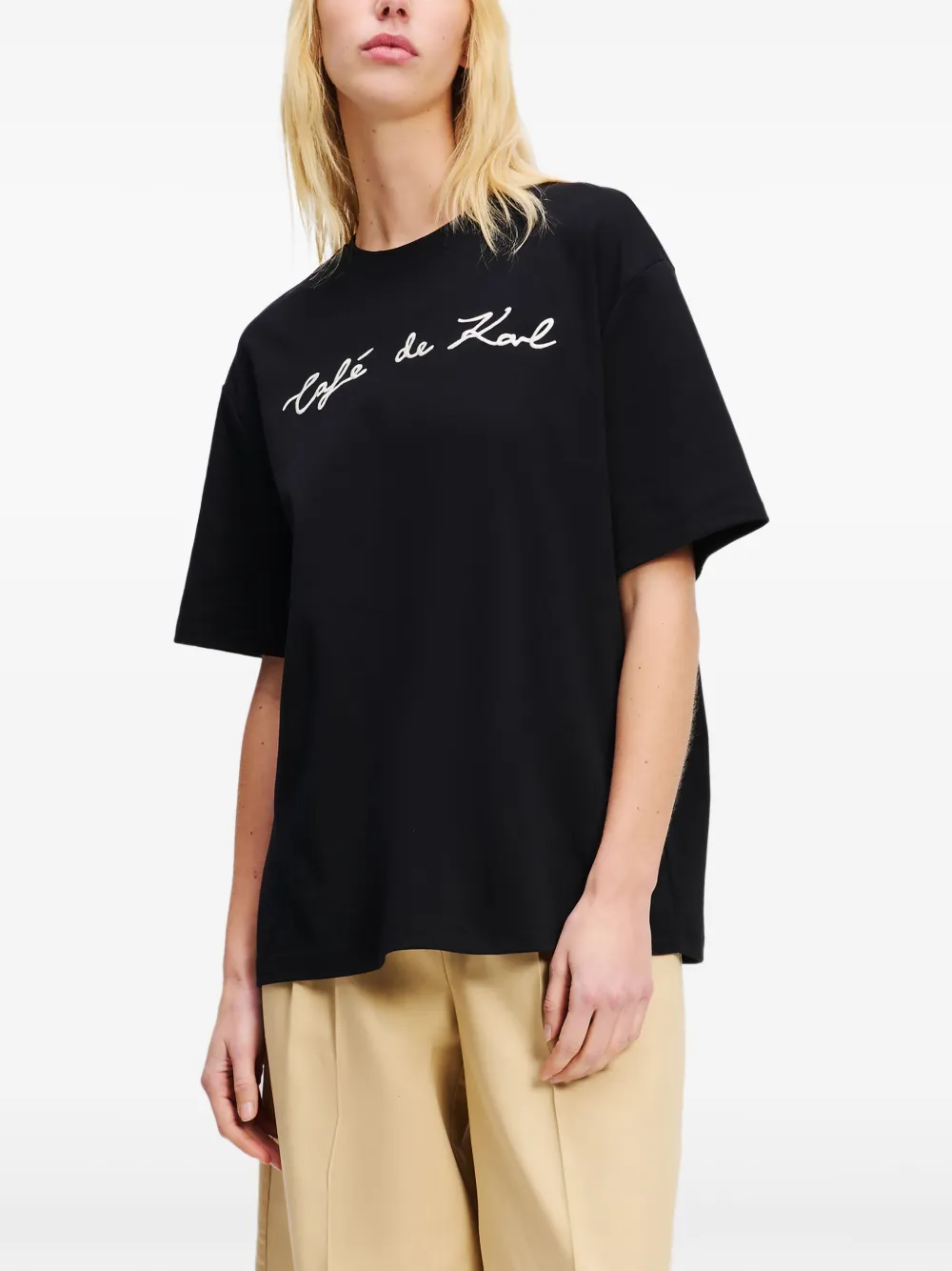 Shop Karl Lagerfeld X Jorge Parra Oversize T-shirt In Black