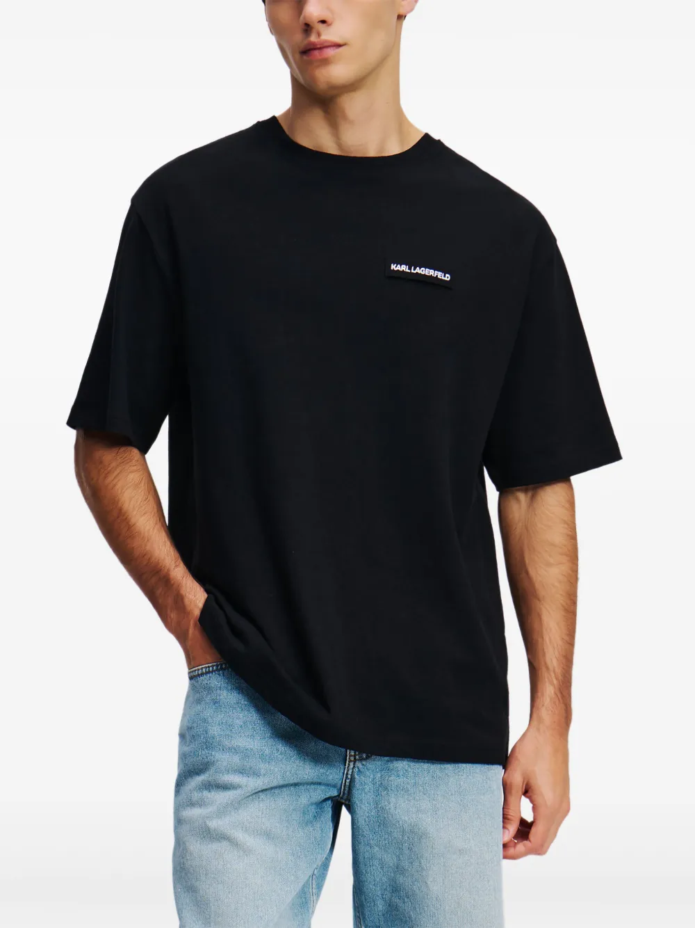 Karl Lagerfeld T-shirt met logopatch Zwart