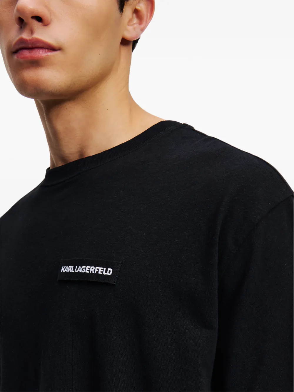 Karl Lagerfeld T-shirt met logopatch Zwart